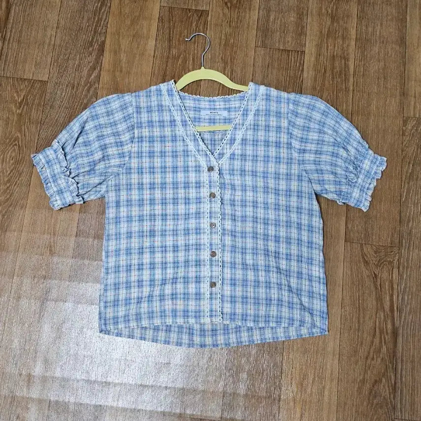 [BUNJANG] Monts Check Blouse / 몬츠 체크 블라우스