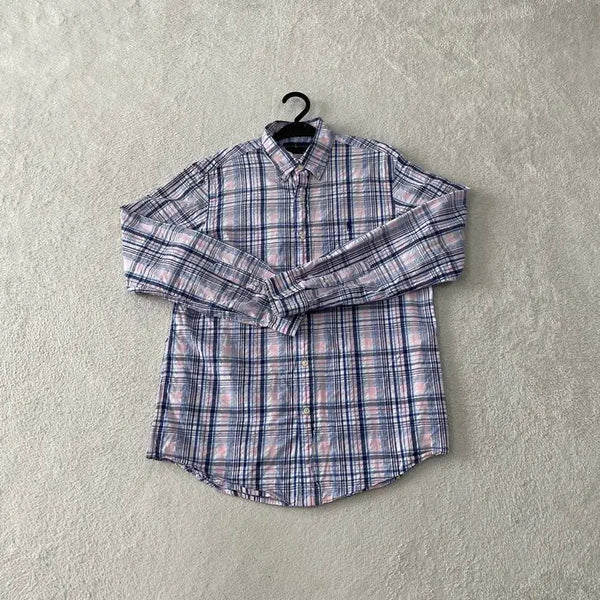 [BUNJANG] Polo Ralph Lauren Seersucker Classic Fit Long Sleeve Shirt - Size M / M 폴로 시어서커 클래식핏 긴팔셔츠