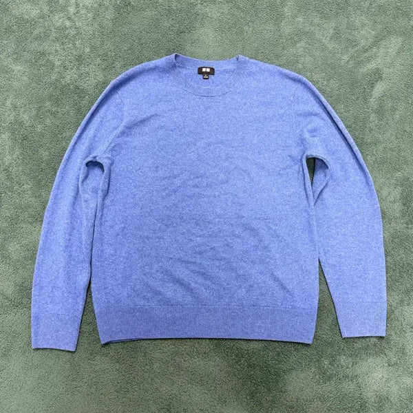 [BUNJANG] Uniqlo Round Neck Knit Blue (95) / 유니클로 라운드넥 니트 블루 (95)