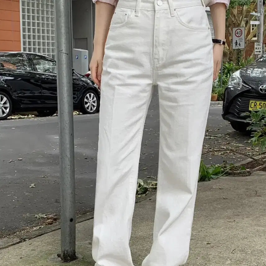 [BUNJANG] Edmore Natural Straight Pants Ivory S / 에드모어 내추럴 레직기 팬츠 아이보리 S