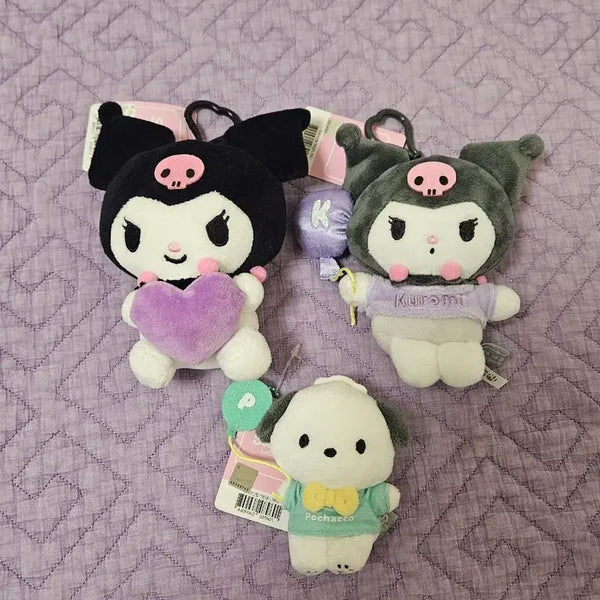 [BUNJANG] Sanrio Kuromi & Pochacco Doll Keychains Bundle Set / 산리오 쿠로미/포차코 인형키링 일괄 (하트, 파티)