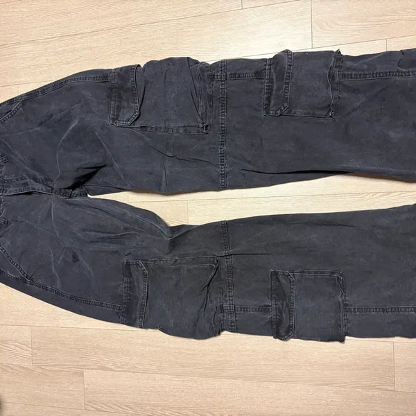 [BUNJANG] Suede Vintage Cargo Wide Pants / 스웨이드 빈티지 카고 와이드 팬츠 s