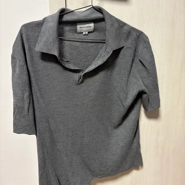 [BUNJANG] Solid Homme Pique T-Shirt Gray Size 100 / 솔리드옴므 피케티셔츠 100