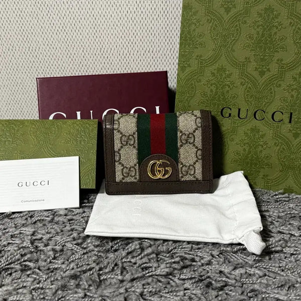 [BUNJANG] Gucci Ophidia GG Supreme Canvas Bi-Fold Wallet Brown / 풀구성 구찌 오피디아 캔버스 중지갑 브라운 지갑 카드지갑