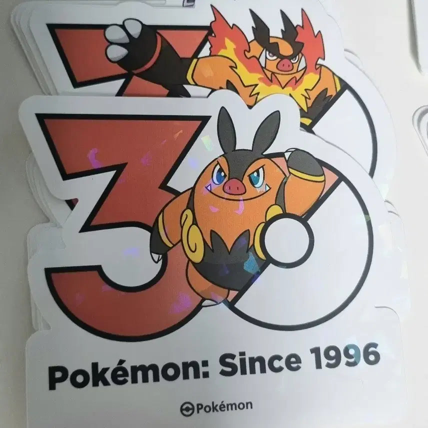 [BUNJANG] Pokemon 30th Anniversary Logo Sticker Set (Random 10 Pieces) / 차오꿀 세트 포켓몬 30주년 기념 로고 스티커