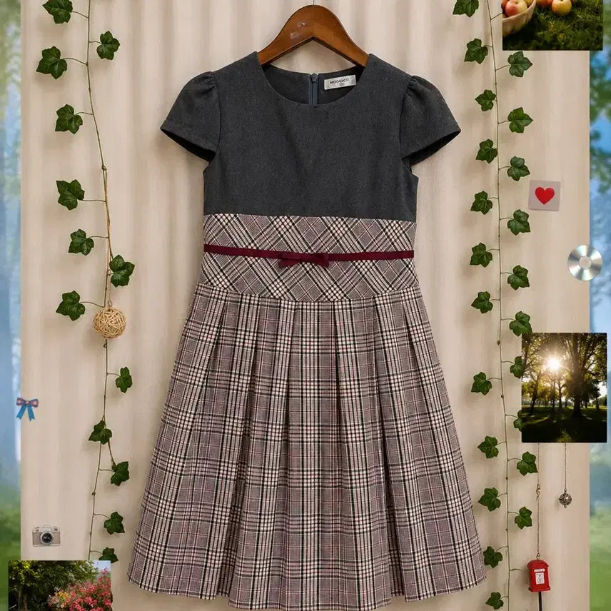 [BUNJANG] Check Pattern Pleated Dress / 체크 주름 원피스