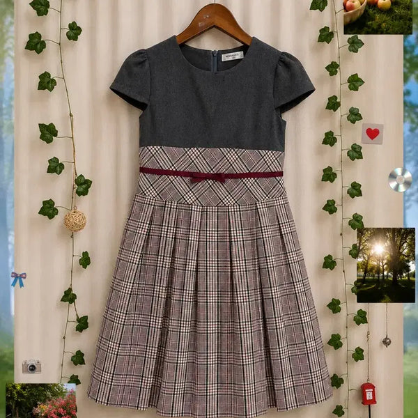 [BUNJANG] Check Pattern Pleated Dress / 체크 주름 원피스