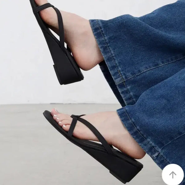 [BUNJANG] Women's 5cm Wedge Flip-Flop Sandals (230) / 쪼리 조리 웨지 샌들힐 5cm 230