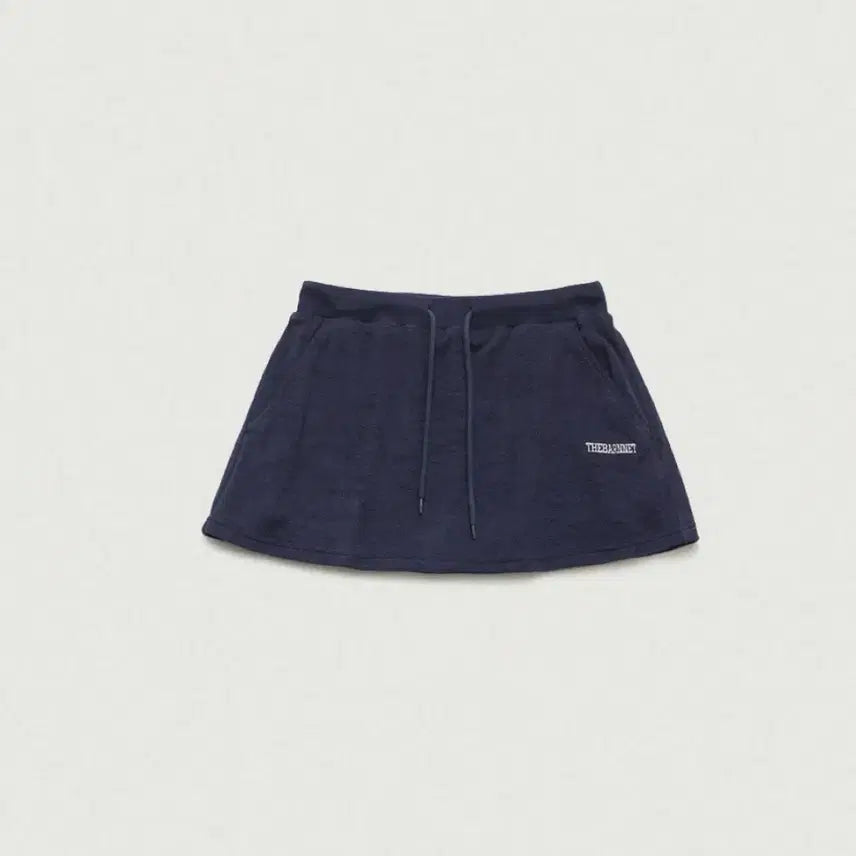 [BUNJANG] The Barnet Terry Logo Drawstring Skirt - Navy / 더바넷, Terry Logo Drawstring Skirt_Navy