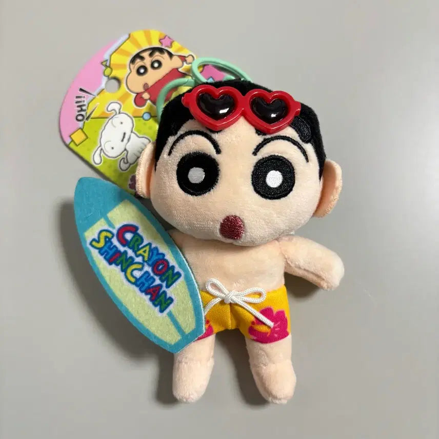 [BUNJANG] Authentic Crayon Shin-chan Surfing Vacation Doll Keychain / 정품 짱구 서핑 바캉스 인형 키링