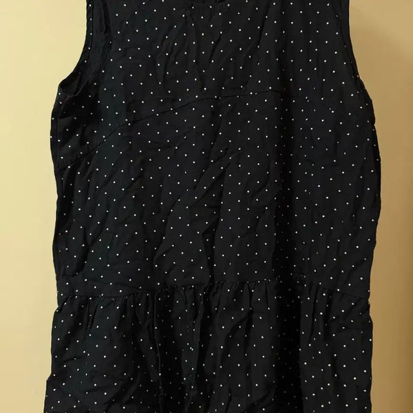 [BUNJANG] Layered Dot Sleeveless Dress (Navy) / 레이어드 도트 나시 원피스 (남색)