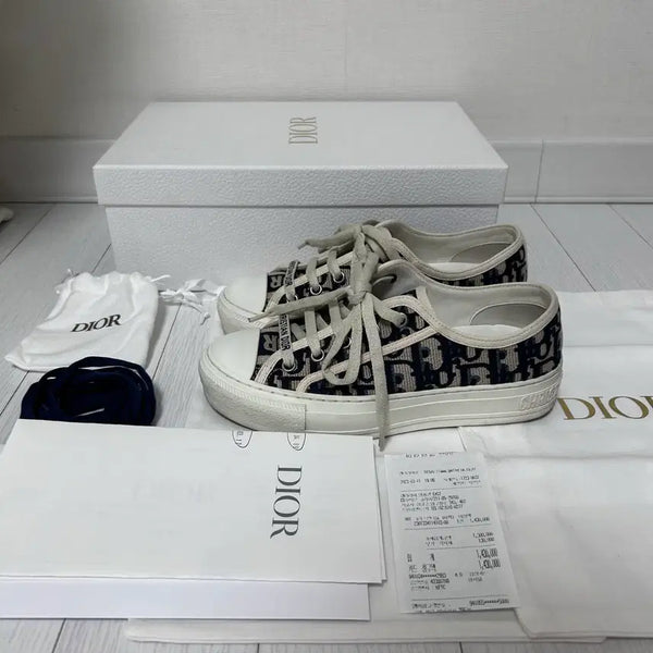 [BUNJANG] Dior Canvas Sneakers Navy / 디올 캔버스 스니커즈 네이비 34.5