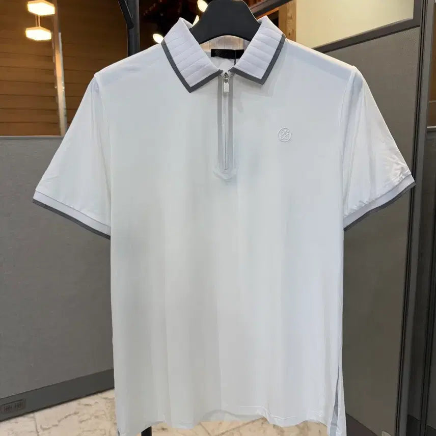 [BUNJANG] Men's Golf Short Sleeve Zip-Up T-Shirt / 남성 골프반팔티