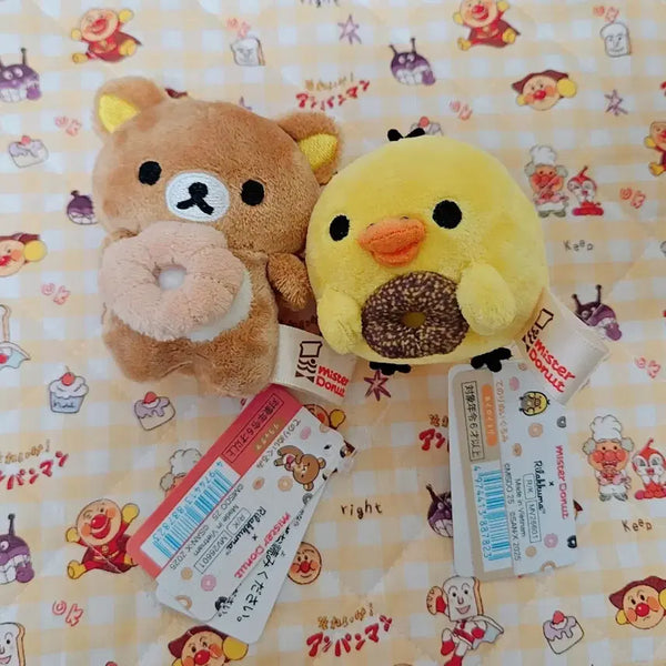 [BUNJANG] Rilakkuma x Mister Donut Tenori Mascot Plush - Kipproitori / 리락쿠마 키이로이토리 미스터도넛 콜라보 테노리 마스코트 인형