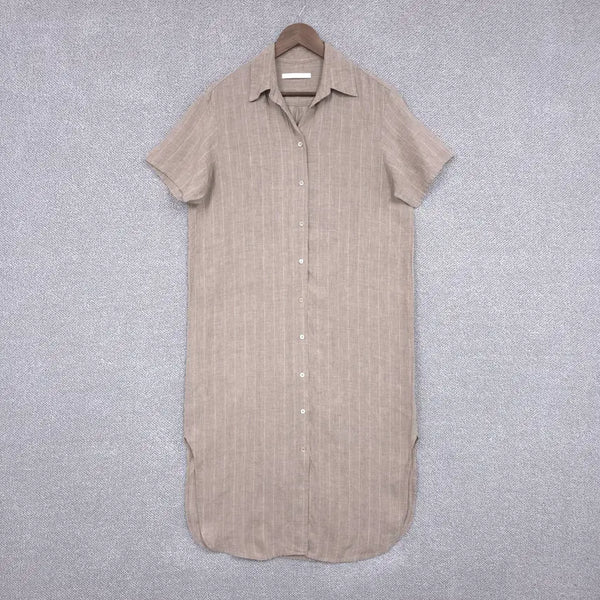 [BUNJANG] WATER 100% Linen Summer Short-Sleeve Dress Size 77 / WATER [린넨100%] 여성 썸머 린넨 반팔 원피스 77