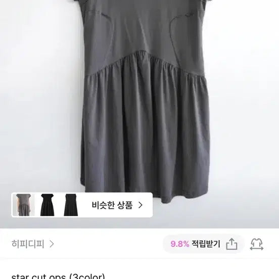[BUNJANG] HippieDepie Star Cut Ops (Charcoal) / 히피디피 star cut ops (차콜)