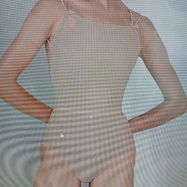 [BUNJANG] Tear Drop Cross Back Leo Latte Leo Dance Leotard - Size M / jac