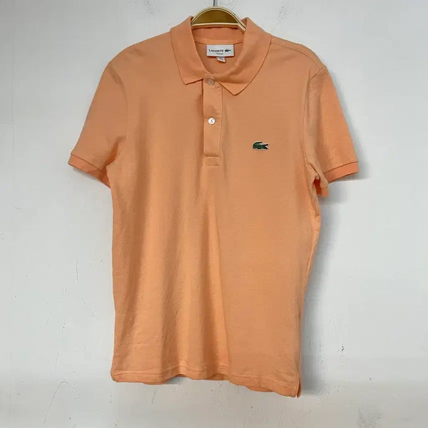 [BUNJANG] Lacoste Slim Fit Polo T-Shirt Peach Orange / 공용S) 라코스테 슬림핏 PK 반팔 카라티
