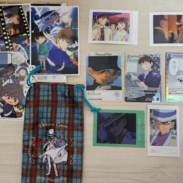 [BUNJANG] Detective Conan Kaito Kid Goods Bundle Set (Pouch, Stickers, TCG Cards Included) / 명탐정코난 괴도키드 굿즈 (파우치, 스티커, tcg포함카드,) 일괄