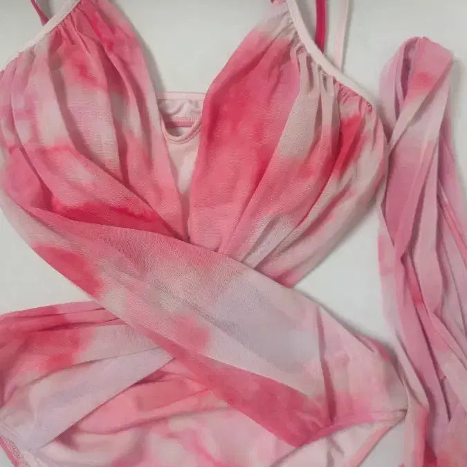 [BUNJANG] Sol Blanc Pink Tie-Dye Swimsuit Set - Size M / 솔블랑 m사이즈