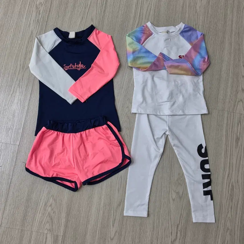 [BUNJANG] Going Kids Toddler & Children's Rash Guard Swimsuit Set (2 Pairs) / 고잉키즈 유아 아동 래쉬가드 수영복 S사이즈 2벌 일괄
