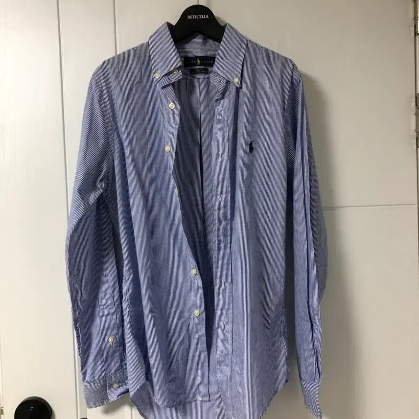 [BUNJANG] Polo Ralph Lauren Blue Stripe Shirt Slim Fit XS / 정품 폴로랄프로렌 블루 스트라이프 셔츠 슬림핏 xs