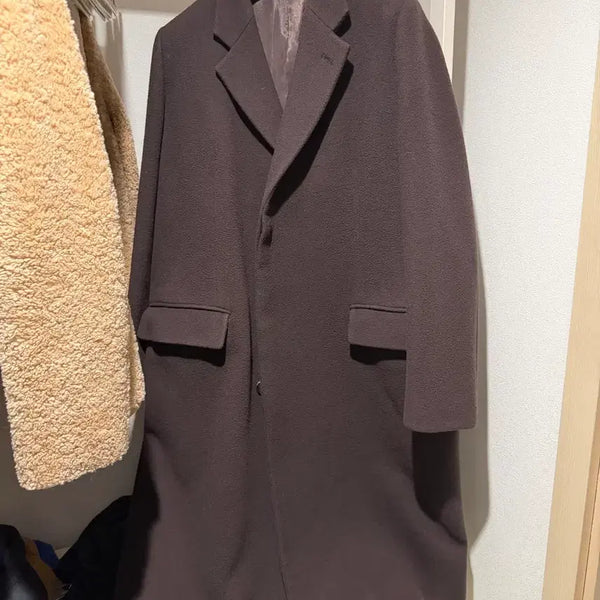 [BUNJANG] Auralee Melton Wool Chesterfield Coat Dark Brown / 오라리 멜톤 울 체스터 필드 코트 다크브라운