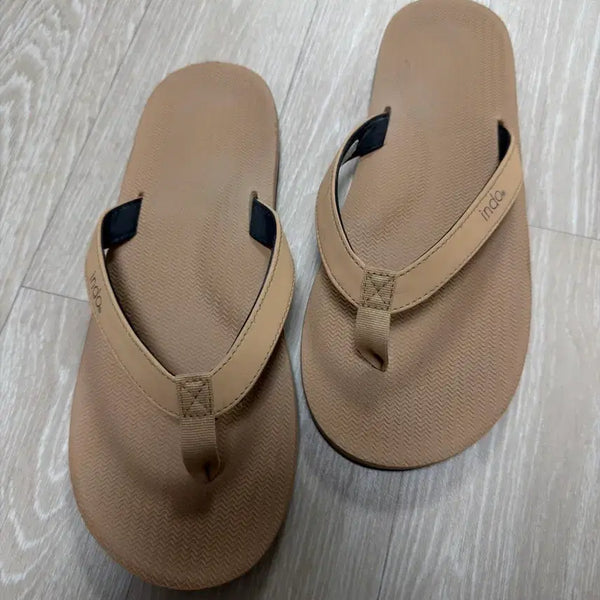[BUNJANG] Men's 285 Beige Flip-Flops / 인도솔 플립플랍 베이지 남자 285