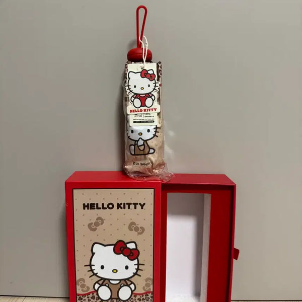 [BUNJANG] Hello Kitty Folding Umbrella/Parasol Red Gift Box Set / 헬로키티 접이식 우산/양산 레드 + 선물용 박스