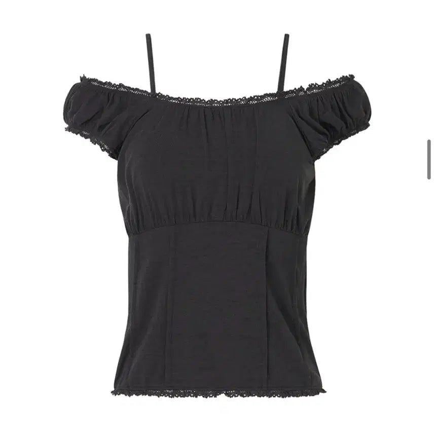 [BUNJANG] Zero Planet Lace Shirring Top / 제로플래닛 레이스 셔링 탑