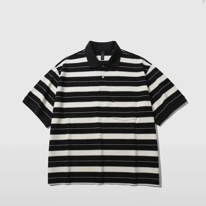 [BUNJANG] Moif Wide Polo Stripe Shirt Size 1 / 모이프 와이드 폴로 스트라이프 1사이즈 판매