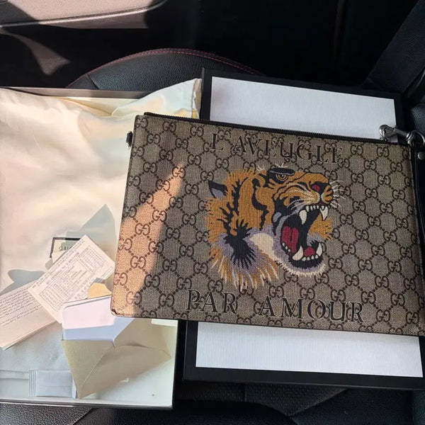 [BUNJANG] Gucci Tiger GG Clutch Bag / 구찌 타이거 GG 클러치 클러치백 풀구성