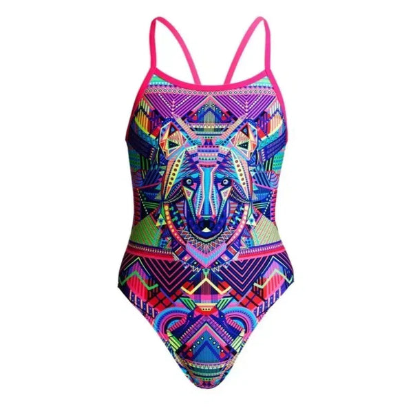 [BUNJANG] Funky Trunks Girl 12 Single Strap Wolf Pack Women's Swimsuit / 펑키타 걸12 싱글 스트랩 울프팩 여성 수영복