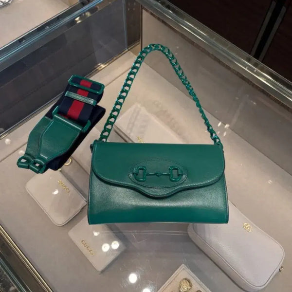 [BUNJANG] Gucci 1955 Horsebit Double Strap Chain Shoulder Bag / 구찌 1955 홀스빗 더블 스트랩 체인 숄더백 724713