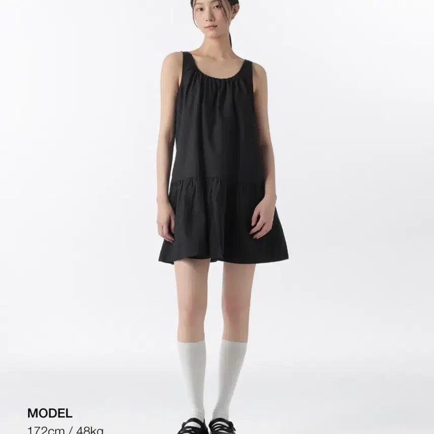 [BUNJANG] Musinsa Standard Women's Cotton Tiered Mini Dress Black / 무신사스탠다드 우먼즈 코튼 티어드 미니 드레스 [블랙]