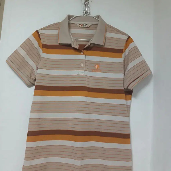 [BUNJANG] Blackyak Striped Short Sleeve Polo Shirt / 블랙야크스트라이프 반팔 카라티95~100