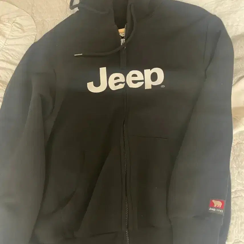 [BUNJANG] Jeep Black Hooded Zip-Up Jacket / jeep 지프 후드집업 검정
