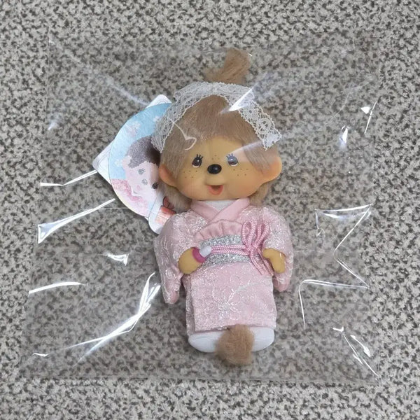 [BUNJANG] Monchhichi Kimono Keychain (Milk Tea Brown) / 밀크티 브라운 기모노 몬치치 키링