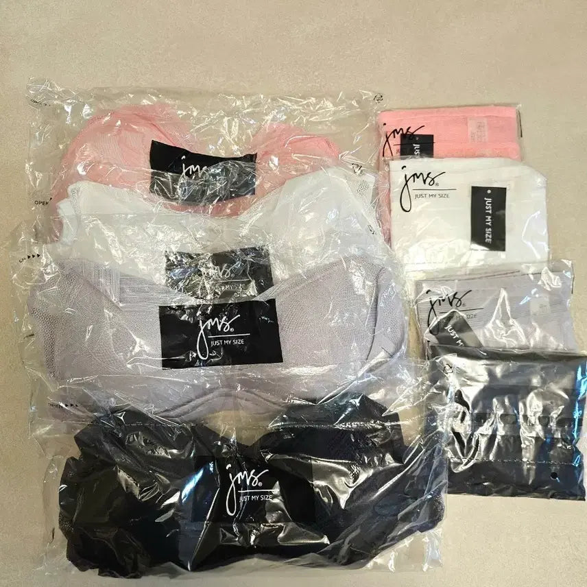 [BUNJANG] Just My Size Super Light Comfort Bra + Panty Set (4 Sets) / (쿨매쉬여름) 저스트마이사이즈 브라+팬티 4세트