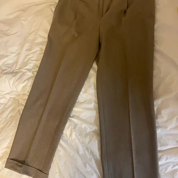 [BUNJANG] Ermenegildo Zegna Single Pleat Wool Trousers (Beige, Size 50) / 에르메네질도 제냐 원턱 울 트라우저(베이지, 50사이즈)
