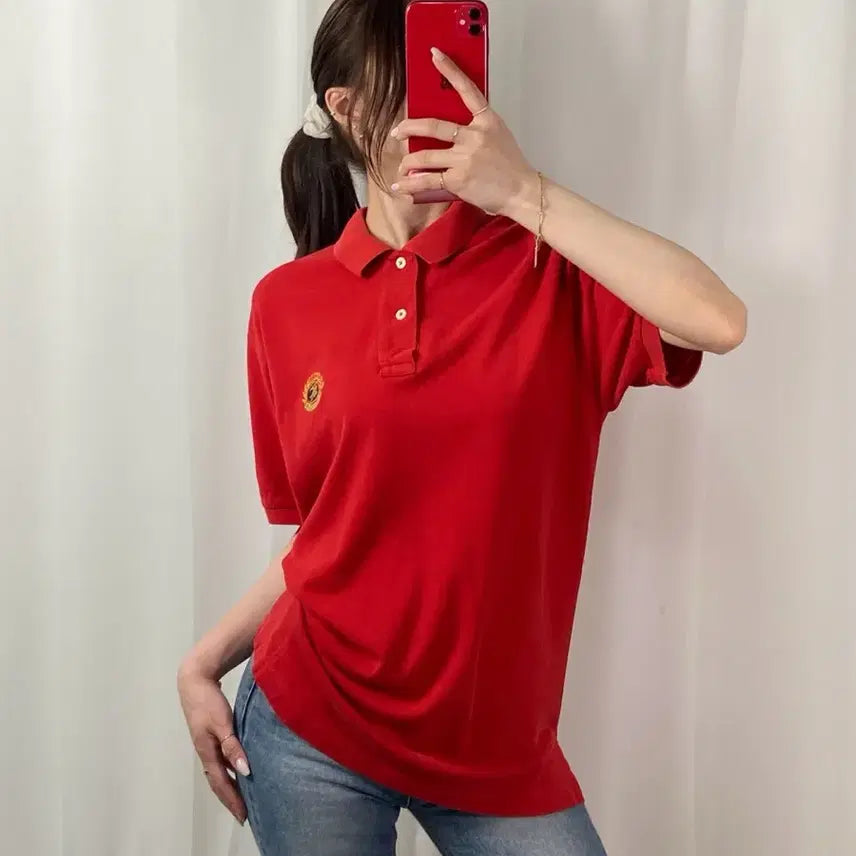 [BUNJANG] Burberry Laurel Red PK L Size / 버버리 월계수 레드 PK