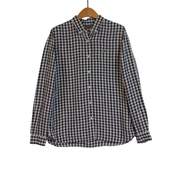 [BUNJANG] LACOSTE 100% Linen Shirt Navy Size 38 / LACOSTE 라코스테 린넨100 셔츠 38 네이비 마 셔츠