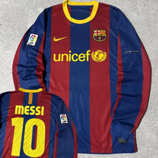 [BUNJANG] Nike 10-11 Barcelona Home Long Sleeve Messi #10 Jersey / 나이키 10-11 바르셀로나 홈 유니폼 긴팔 No.10 메시