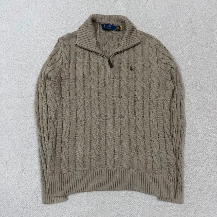 [BUNJANG] Polo Ralph Lauren Cable Knit Half-Zip Sweater / 폴로랄프로렌 반집업 꽈배기 니트