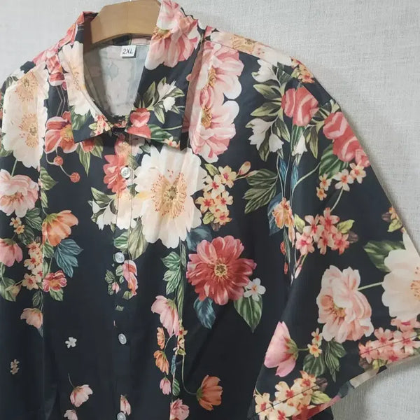 [BUNJANG] Hawaiian Flower Short Sleeve Shirt / 새상품) 화와이안 셔츠 플라워 반팔 남방 여름 바캉스 해외여행 105