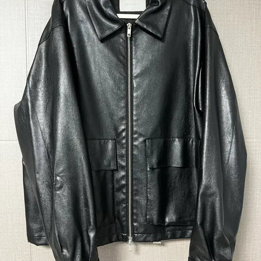 [BUNJANG] W&P HOUSE Black Leather Jacket / W&P HOUSE 블랙 레더 자켓