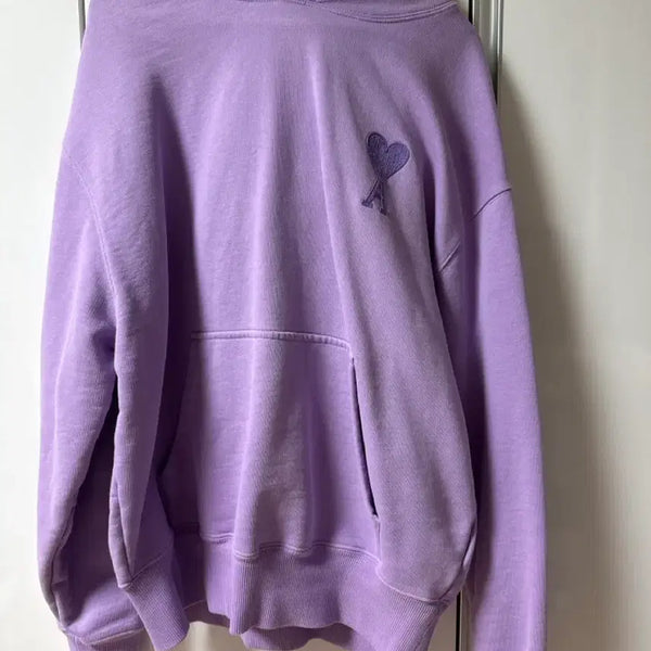 [BUNJANG] AMI Heart Logo Hoodie Lavender / 아미 하트 로고 후드티 라벤더