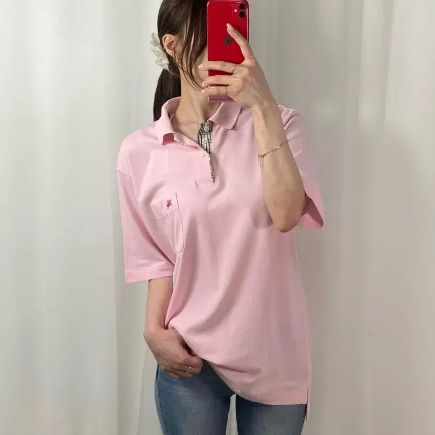 [BUNJANG] Burberry Knight Logo Pocket Polo Shirt / 버버리 기마로고 포켓 PK