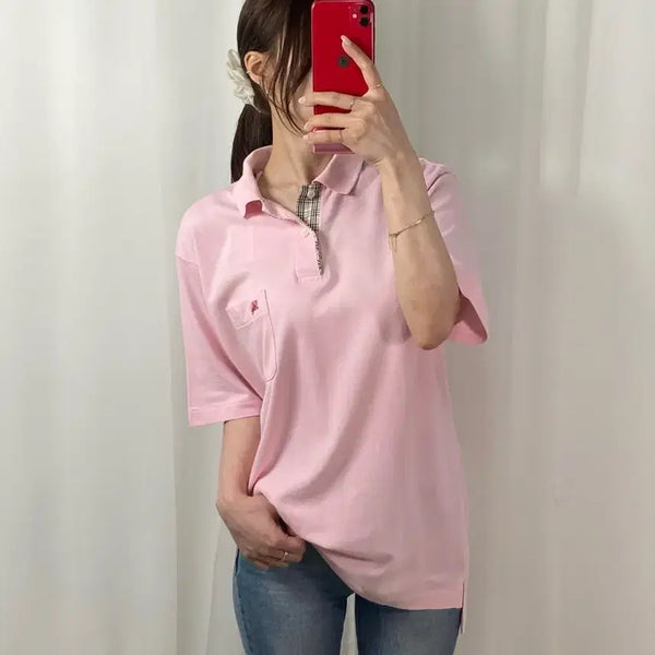 [BUNJANG] Burberry Knight Logo Pocket Polo Shirt / 버버리 기마로고 포켓 PK