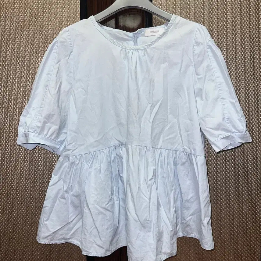[BUNJANG] Sky Blue Frill Blouse / 하늘색 프릴 블라우스